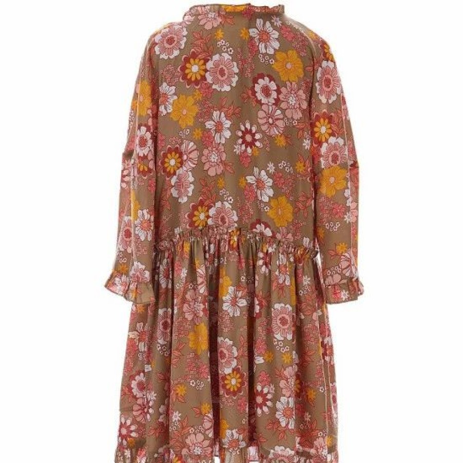 Kids * | Promo Rare Editions Big Girls 7-16 Long-Sleeve Floral-Printed Dobby Kimono, Waffle Knit Fit-And-Flare Dress & Necklace Set Red/Floral