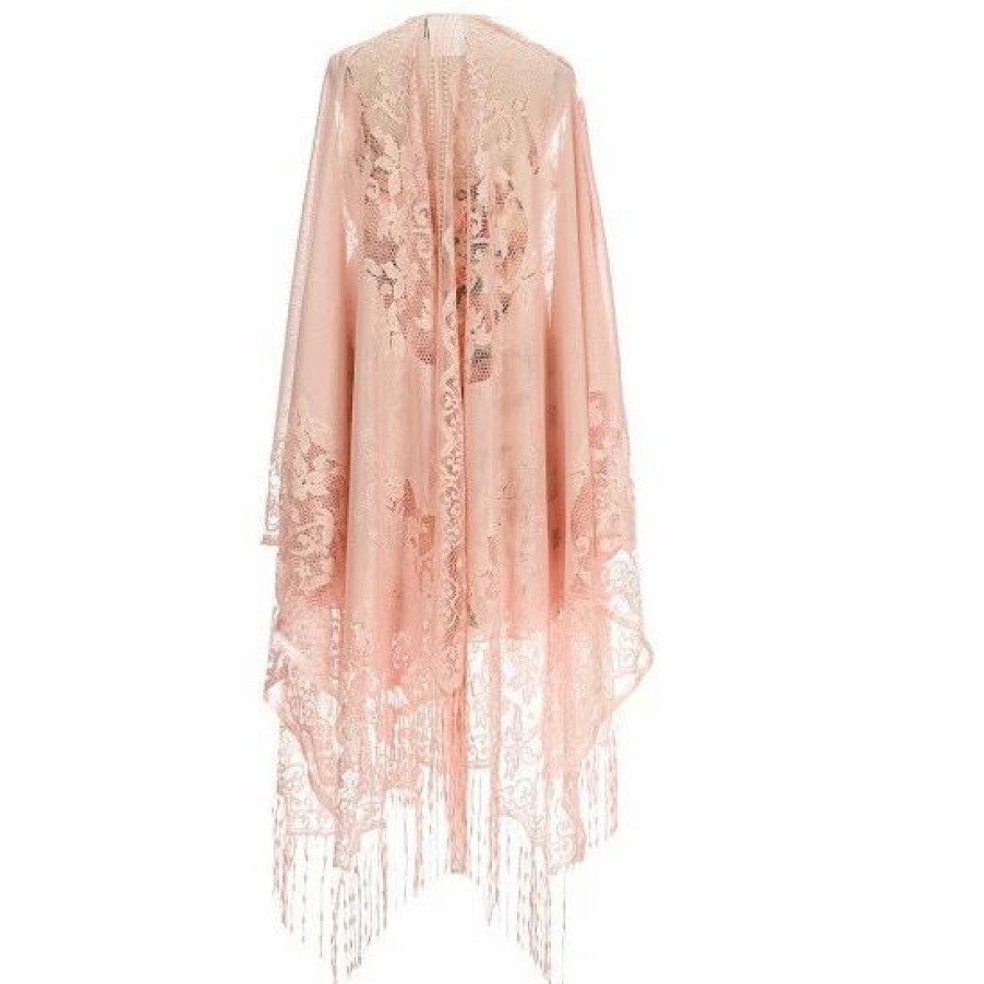 Kids * | Promo Rare Editions Big Girls 7-16 Sleeveless Floral Tiered Dress & Lace Fringe Cardigan 2-Piece Set Pink