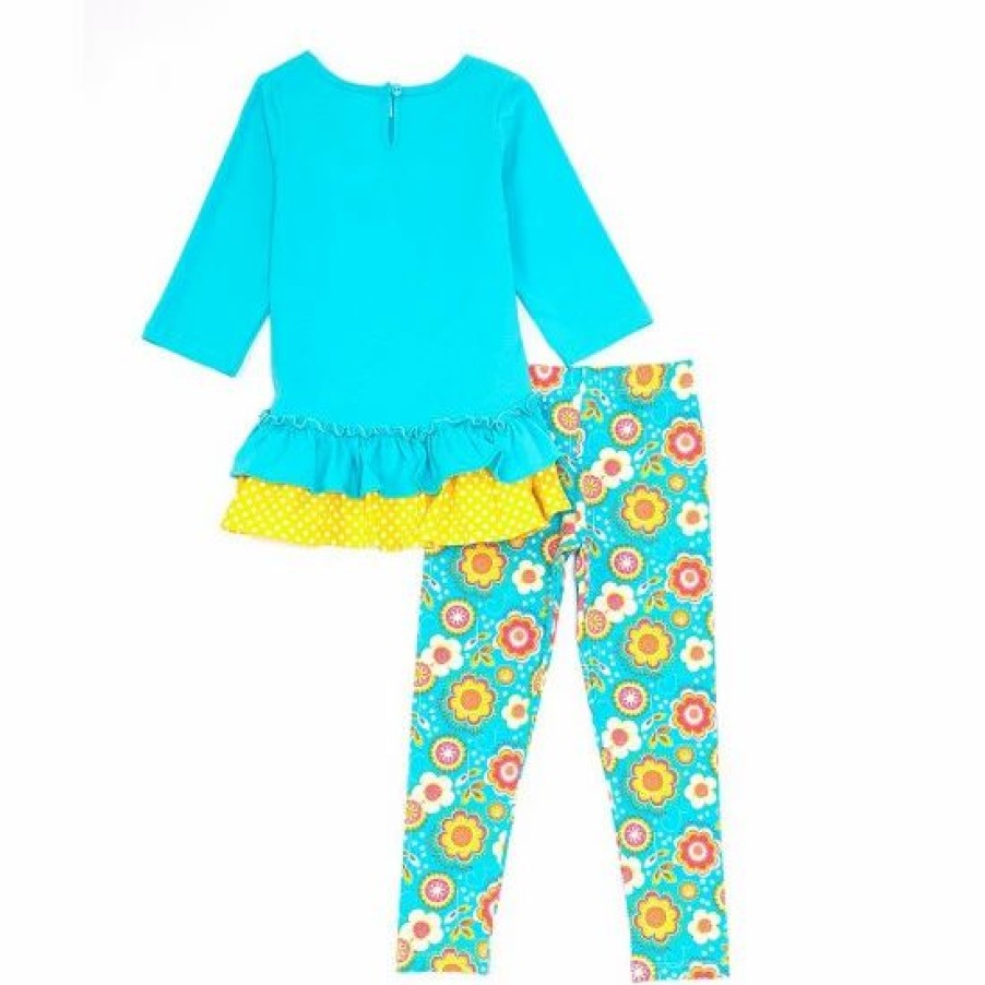 Kids * | Discount Rare Editions Little Girls 2T-6X Elephant Top And Legging Set Blue