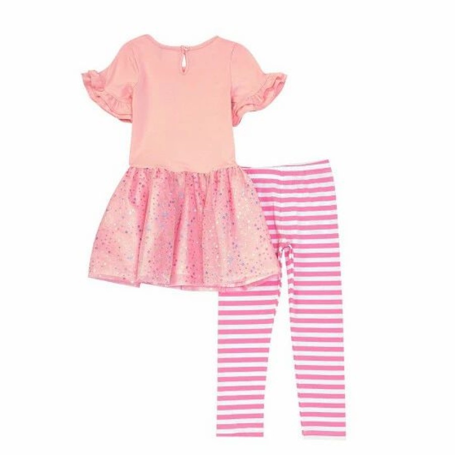 Kids * | Wholesale Rare Editions Little Girls 2-6X Cupcake Legging Set Pink