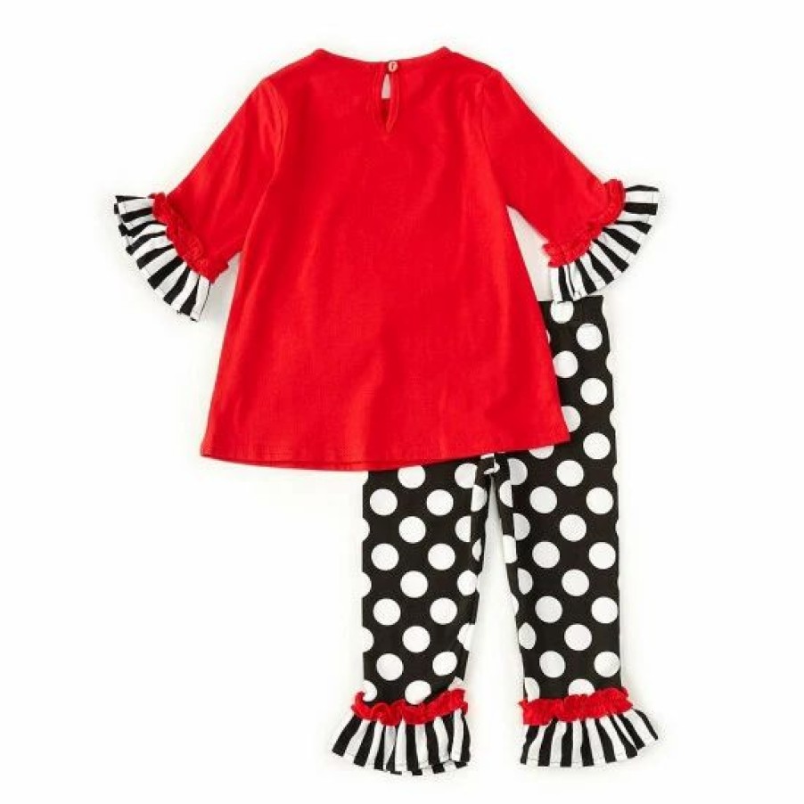 Kids * | Best Deal Rare Editions Baby Girls 12-24 Months Long-Sleeve Christmas Snowman Tunic Top & Large-Dot Leggings Set Red