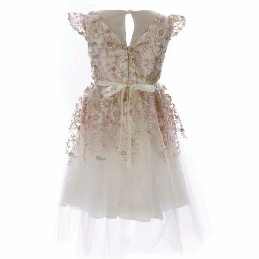 Kids * | Cheapest Rare Editions Little Girls 2T-6X Floral Embroidered Fit-And-Flare Dress Ivory