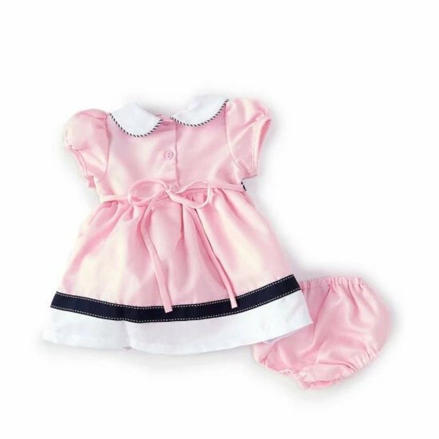 Kids * | Wholesale Rare Editions Baby Girls 3-24 Months Twill Sailor Cap Sleeve Dress & Hat Pink